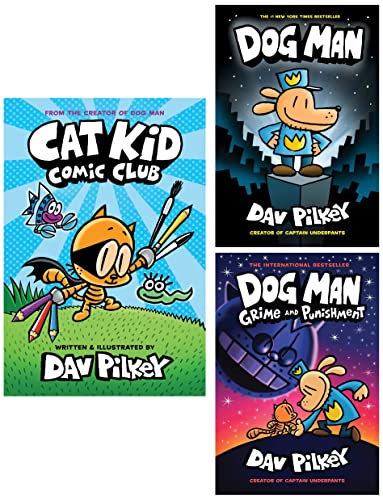 Cat Kid Comic Club & Dog Man: From the Creator of Captain Underpants (Dog Man #1) & DOG MAN #09: GRIME AND PUNISHMENT (Product Bundle)