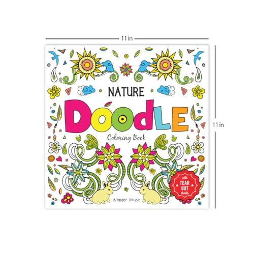 Nature Doodle Coloring Book : Children Coloring Book With Tear Out Sheets (Hardcover)