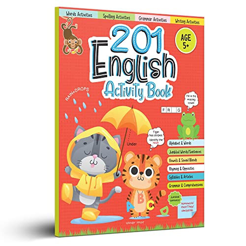 201 English Activity Book: Fun Activities and Grammar Exercises | Alphabet & Words, Rhyming & Opposites | Ages 5–9 | 4+ Hours of Interactive Learning (Paperback)