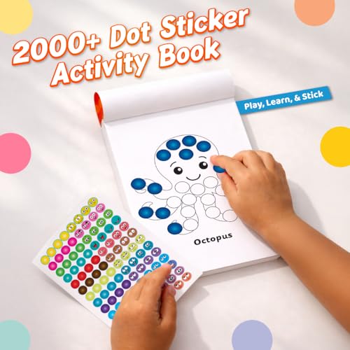 2000+ Dot Sticker Activity Book For 3+ Years Old Toddlers | Fun Sticker Set, Focus Builder, A to Z letters (Uppercase & Lowercase), Numbers 1-10 | Screen-Free Educational Activity For Kids (Paperback)