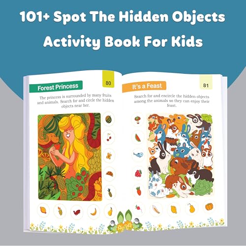 101+ Spot the Hidden Objects Activity Book for Kids : Early learning Educational Workbook, Puzzle Activity Book for Kids , Brain-Boosting Activities (Paperback)