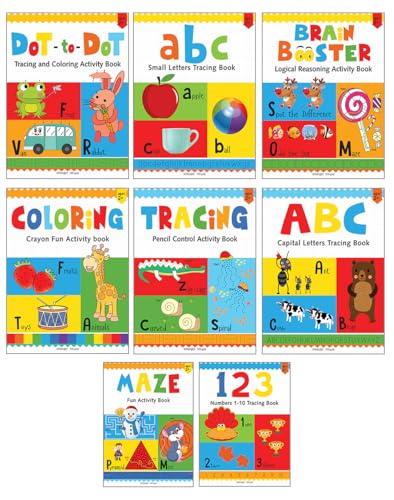 Preschool Complete Learning Activity Pack for Kids – Alphabet, Numbers, Tracing, Coloring, Mazes, Logical Thinking & More | Ages 3–5 | 15+ Hours of Engaging Early Learning Fun (Paperback)