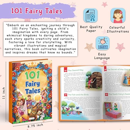 101 Panchatantra, Fairy, Bedtime, Rhymes, Animal, Aesop, Mythological, Grandma and 101 Moral Stories (Ages 3-12) (Hardbound) : Kids story book, Children learning story book | Combo of 9 story books (Hardcover)