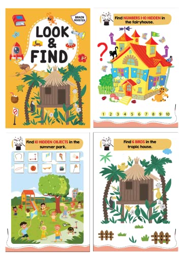 Brain Booster Activity Bag for Kids & Children |Set of 10 Books| Dot to Dot,Look & Find,How Many,Mazes,Difference,Reasoning,Sort,Word Search,Jumble (Product Bundle)