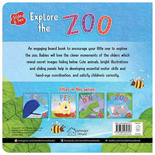Slide And See - Explore The Zoo : Sliding Novelty Board Book For Kids (Board book)