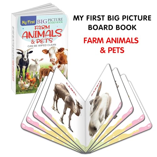 My First Big Picture Board Book Farm Animals & Pets :- Farm Animal and Pet Learning Book, Bright Picture Board for Toddlers, Easy Early Education Book (Board book)