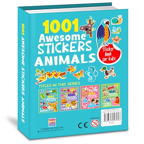 1001 Awsome Stickers - Animals (Paperback)