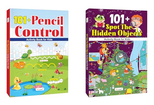 101+ Pencil Control and Spot the Hidden Objects Activity Book for Kids : Kid’s Learning Book with Activities, Fun Book, Preschool Learning Games, Activities for Toddlers | Combo of 2 (Paperback)