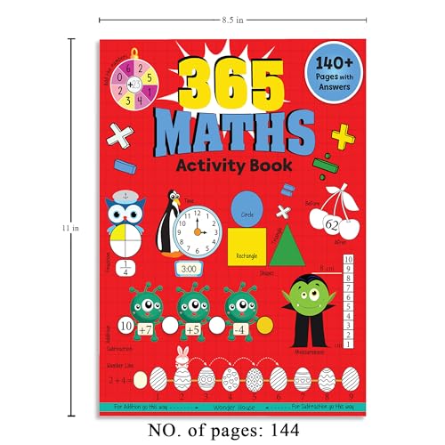 365 Maths Activity Book: Fun Activities and Practice Sheets | Learn Counting, Addition & Subtraction | Ages 4–7 | 3 Hours of Interactive Learning (Paperback)