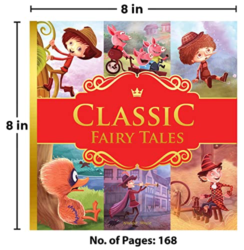 Classic Fairy Tales: Ten Traditional Fairy Tales For Children (Abridged and Retold With Large Font For Easy Reading) 8 Inches X 8 Inches - Hardback (Hardcover)