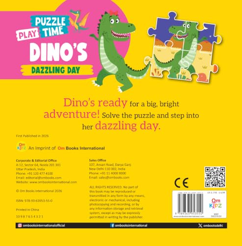 Puzzle Play Time: Play Dino's Dazzling Day | Jigsaw Puzzle & Story Book for Kids | Fun Dinosaur Adventure Activity Book | Interactive Puzzle Book for Children Ages 1+ (Board book)