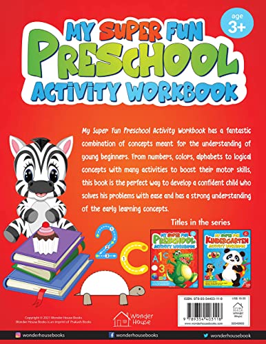 My Super Fun Preschool Activity Workbook for Children | Patterns, Colors, Shapes, Numbers, Alphabet & More | Ages 3–5 | 100+ Interactive Early Learning Activities (Paperback)