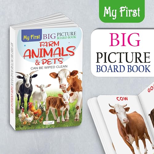 My First Big Picture Board Book ABC AND Farm Animals & Pets : Educational books for preschoolers, Preschool learning books for kids, Early learning picture books | Pack of 2 board books (Board book)