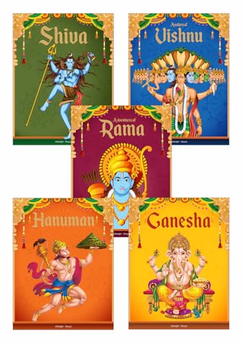 Children's First Mythology Stories (Illustrated) - Pack of 5 books (Ram, Shiva, Hanuman, Ganesha, Vishnu) - Storybook for Kids - Folklore - Traditional Values - 6 years to 10 years (Paperback)