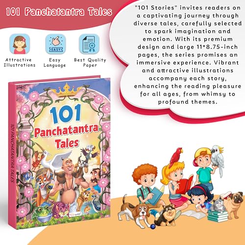 101 Panchatantra, Fairy, Bedtime, Rhymes, Animal, Aesop, Mythological, Grandma and 101 Moral Stories (Ages 3-12) (Hardbound) : Kids story book, Children learning story book | Combo of 9 story books (Hardcover)
