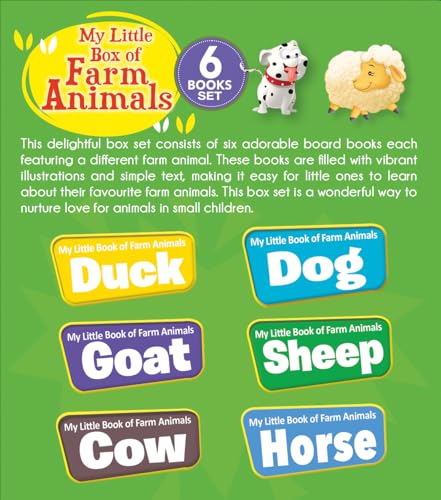 My Little Box of Farm Animals: Early Learning Farm Friends 6 Board Books for Kids | Includes Duck, Dog, Goat, Sheep, Cow & Horse | Bright Pictures | Perfect Gift Set for Preschoolers (Board book)