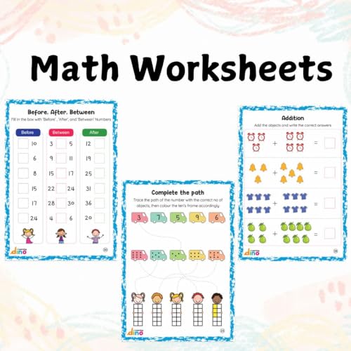 LKG Activity Worksheets For Kids + Free Sticker | Covers English, Maths, EVS, General Awarness & Lifeskills | For 3 - 5 year kids | Engaging Curriculum Based Worksheets | By Learning Dino