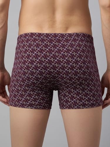 Lux Cozi Men's Cotton Trunk Printed Inner Elastic Long Color and Print May Vary Pack of 3 (4XL)