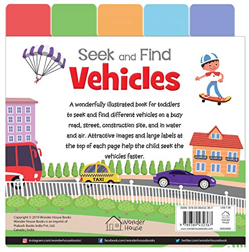 Seek And Find - Vehicles : Early Learning Board Books With Tabs (Board book)