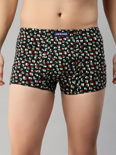 Lux Cozi Mens 100% Cotton Printed Mini Trunk | Printed Mini Trunk for Men | Color and Print May Vary | Mini Trunk for Men Pack of 3 (2XL)