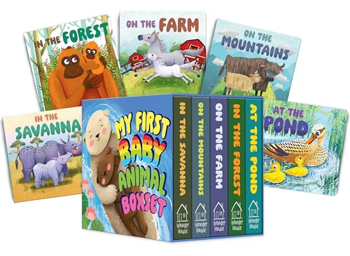 My First Baby Animal – Boxed Set of 5 Board Books: On the Pond, In the Forest, On the Farm, On the Mountains & In the Savanna | Illustrated Early ... Board Books for Ages 0–3 Years: Mini Box Set (Board book)