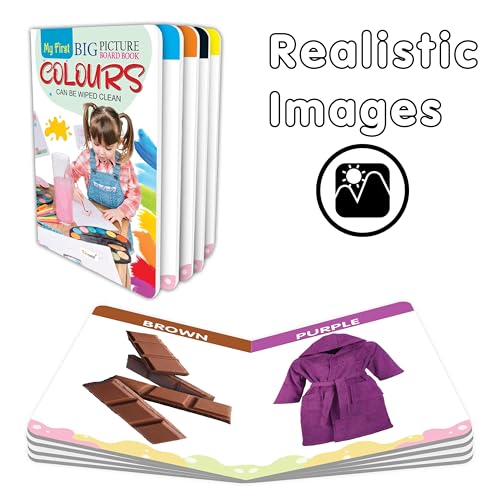 My First Big Picture Board Book Colours :- Identify Everyday Colours Easily, Fun Learning Book for Kids, Early Visual Education for Preschoolers (Board book)