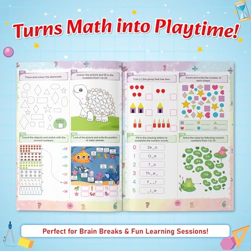 555 Maths Activity Book for Kids Ages 5-10 Years, Fun Math Puzzles, Shapes, Numbers, Brain Games & Practice Sheets, Educational Learning Workbook (Paperback)