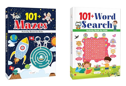 101+ Word Search and Mazes Activity Book for Kids : Kids Learning Workbook, Interactive Learning Book,Brain-Boosting Activity Book for Kids | Combo of 2 Books (Paperback)