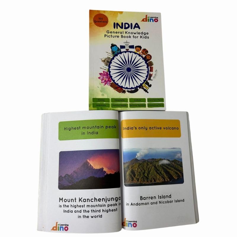 General Knowledge Picture Book For Kids About India | 100 GK Questions and Answers about India with Pictures for Kids | By Learning Dino (Paperback)