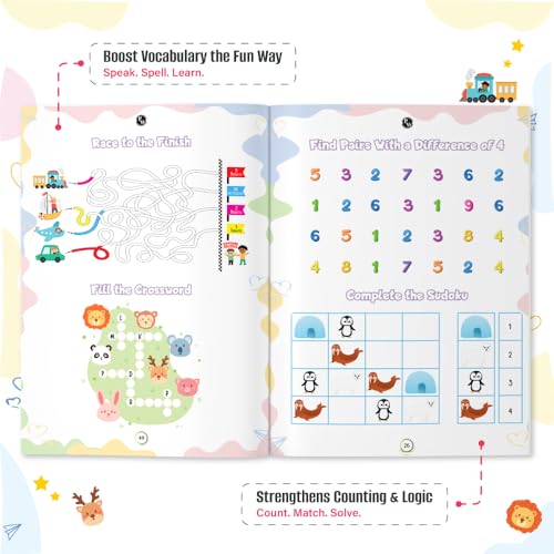 200+ Screen-Free Activities & Games Book For Kids 5+ Years Old | Mazes & Puzzles, Word Games, Crosswords, Patterns & Shapes, Logical Reasoning, Fun Brain Teasing Educational Activity Book For Toddlers (Paperback)
