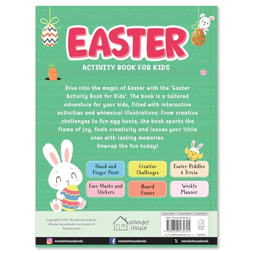 Easter Activity Book for Kids Mazes, Coloring, Word Games & More | Ages 4–8 | 2.5+ Hours of Springtime Fun and Learning (Paperback)