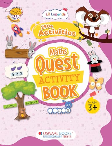 Oswaal Lil Legends 250+ Activities Maths Quest Activity Book for Age 3+ Years | Counting, Number Recognition & Early Maths Skills | Preschool Maths Learning Activities | Workbook For LKG & UKG (Paperback)