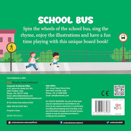 Board Book: School Bus Wheel Book - Wheel books for kids - Board Book for Children Age 1-3 Years (Board book)