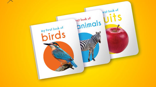 My First Library: Boxset of 10 Board Books for Kids (Pack 1) | Includes ABC, Numbers, Shapes, Colors, Wild Animals, Farm Animals & Pets, Birds, Fruits, Vegetables & Transport | Early Learning Board Bo (Hardcover)