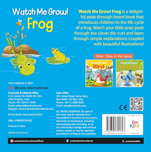 Board Book: Watch Me Grow! Frog- Activity Book for Children Age 3-5 Years (Board book)