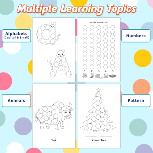 2000+ Dot Sticker Activity Book For 3+ Years Old Toddlers | Fun Sticker Set, Focus Builder, A to Z letters (Uppercase & Lowercase), Numbers 1-10 | Screen-Free Educational Activity For Kids (Paperback)