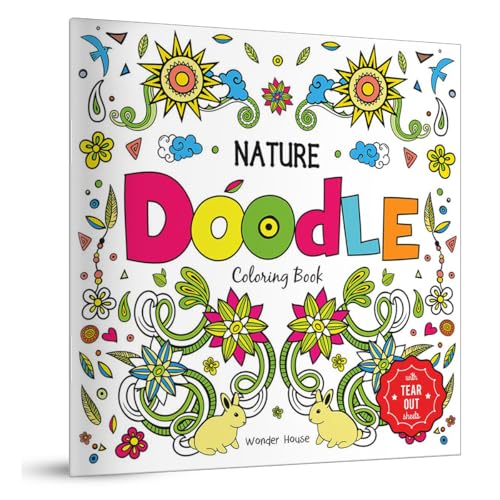 Nature Doodle Coloring Book : Children Coloring Book With Tear Out Sheets (Hardcover)