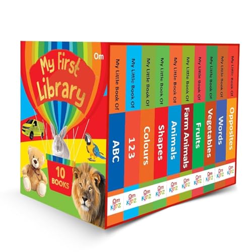 My First Library: Box Set of 10 Board Books for Children | My Little Book of Early Learning for Kids | Learn ABCs, Numbers, Words, Colours & More | Kids Amazing Picture Book | Little Learner’s Library (Board book)