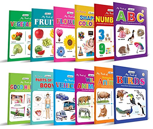 Picture Books Collections Set of 12 for Kids (Age 2–5) | Early Learning Books Combo | Alphabets, Numbers, Animals, Colours, Good Habits & More | ... (Picture Books Collection for Early Learning) (Cards)