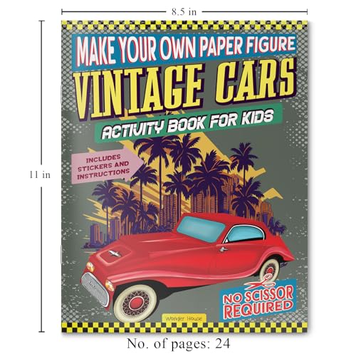 Make Your Own Paper Figures – Vintage Cars Cut, Fold & Assemble Classic Car Models | Ages 6–10 | DIY Craft Kit with 2+ Hours of Creative Fun: Vintage Cars (Activity Book for Kids) (Paperback)