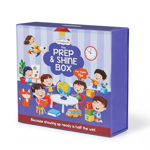 Oswaal Lil Legends Prep and Shine Box for Kids | 7-in-1 Early Learning Kit | Tracing, Vocabulary, Phonics & Activities + Stationery Kit | Age 4+ Years | School Readiness Gift Set (Product Bundle)