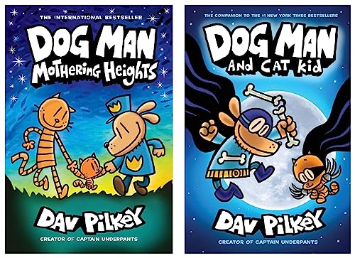 Dog Man #10: Mothering Heights & Dog Man #4: Dog Man and Cat Kid: From the Creator of Captain Underpants (Product Bundle)