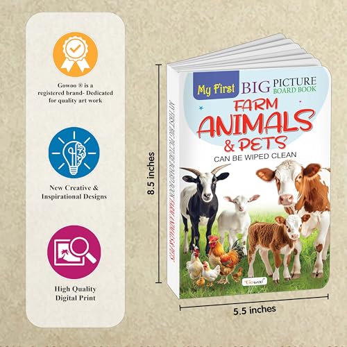 My First Big Picture Board Book ABC AND Farm Animals & Pets : Educational books for preschoolers, Preschool learning books for kids, Early learning picture books | Pack of 2 board books (Board book)