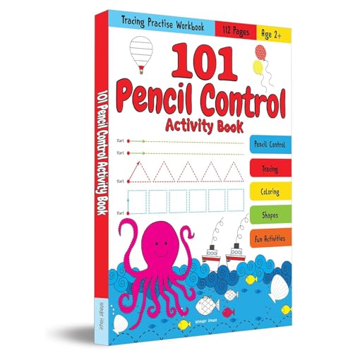 101 Pencil Control Activity Book For Kids: Tracing Practise Book | Age 2+ and up | 4 hours of writing activities (Paperback)