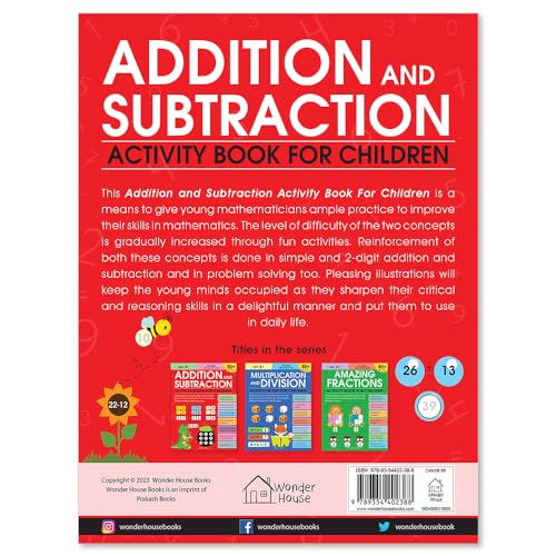 Addition and Subtraction Activity Book For Children - 80+ Activities Inside | Ages 5, 6, 7 | 2.5 hours of interactive and skill building fun (Paperback)