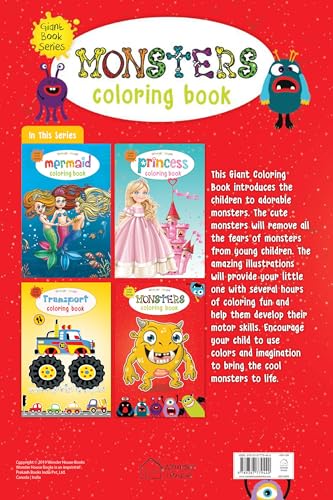 Monster Colouring Book (Giant Book Series): Jumbo Sized Colouring Books (Hardcover)