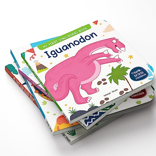 My First Dinosaur Board Books – Boxed Set of 8: T. rex, Triceratops, Stegosaurus, Spinosaurus, Diplodocus, Ankylosaurus, Parasaurolophus & Iguanodon | Brightly Illustrated Dino Books with Fun Facts &  (Paperback)