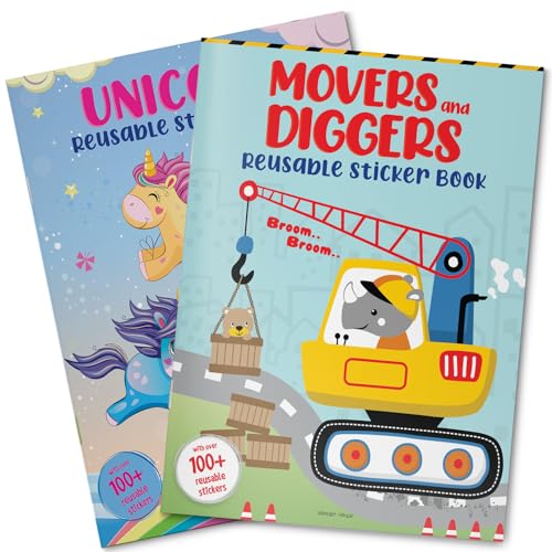 Movers and Diggers Reusable Sticker Book For Children (Paperback)