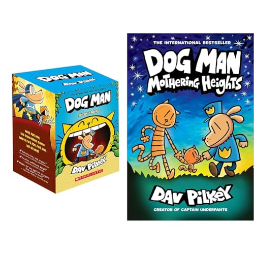 Dog Man Box of 7 Books & Dog Man #10: Mothering Heights (Product Bundle)