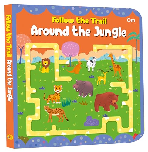 Board Book: Follow the Trail Around the Jungle- Activity Book for Children Age 3-5 Years (Board book)